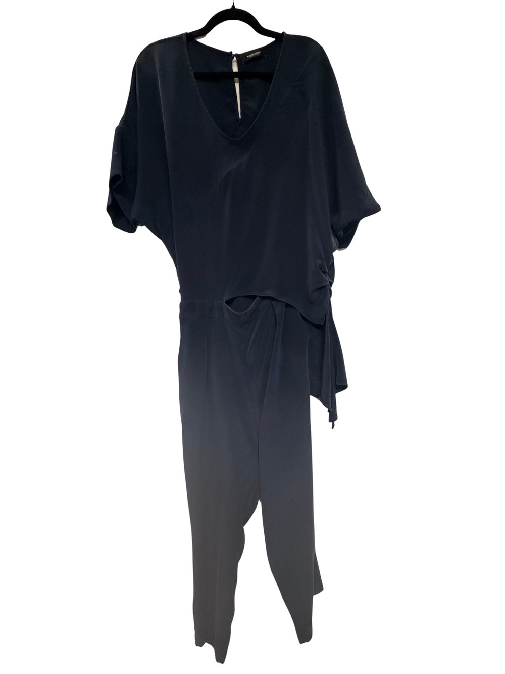 Rachel Comey Cutout Waist Jumpsuit Navy Silk Crepe Made in NY Size 8